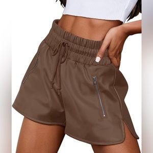 New NIMIN High Waisted Faux Leather Shorts